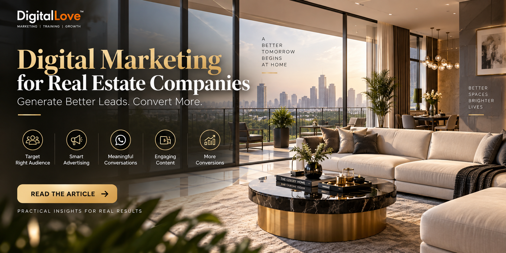 Digital Marketing for Real Estate Companies: How to Generate Better Leads and Convert More Real estate marketing has changed significantly. Buyers no longer depend only on newspaper advertisements, property exhibitions, brokers, or referrals. Today, a potential buyer may discover a property through Google, Instagram, Facebook, YouTube, WhatsApp, or a real estate website. But generating **leads is not the same as generating the right leads**. Many real estate companies spend heavily on Google Ads and Meta Ads but still receive enquiries from people who are not serious buyers, are looking for something completely different, or simply submitted a form because the advertisement attracted their attention. The problem is often not the advertising platform itself. The problem is **how the platform, audience, content, messaging, and lead-conversion process are being used**. Here are five practical tips that can help real estate companies generate more appropriate leads without unnecessarily increasing their marketing budget. --- ## 1. Don't Run Google or Meta Ads Without Understanding How the Platforms Work Creating a Google Ads account or launching a Meta campaign is relatively easy. Generating the **right audience** is much harder. One of the biggest mistakes real estate companies make is starting advertising without first understanding: * Who their ideal customer is * What type of property the customer is looking for * Where the customer is located * What price range they can afford * Whether they are an investor or an end-user * What search terms they use * What stage of the buying journey they are in * Which campaign objective is appropriate * How targeting, keywords, placements and exclusions work For example, imagine a real estate company selling premium apartments. If the campaign is designed simply to generate the maximum number of leads, the platform may find people who are willing to submit a form—but that does not necessarily mean they can afford or are interested in the property. ### Lead volume ≠ Lead quality A campaign generating 500 leads is not automatically better than a campaign generating 100 leads. The important questions are: **How many leads were relevant?** **How many responded?** **How many qualified?** **How many visited the property?** **How many eventually converted?** A good real estate campaign should therefore be optimized around **business outcomes**, not just the number of forms received. --- ## 2. WhatsApp Marketing Without Two-Way Communication Is a Blind Game WhatsApp can be extremely useful for real estate marketing because property buying usually requires multiple conversations. But simply collecting phone numbers and sending promotional messages is not a complete marketing strategy. If the communication is one-way, the company has very little understanding of what the prospect actually wants. Instead, businesses should build a **two-way communication process**. For example, instead of simply sending: > "Luxury apartments available. Book a site visit today!" you can start a conversation around the customer's requirements: **What type of property are you looking for?** * 2 BHK * 3 BHK * Villa * Investment property Then: **What is your approximate budget?** **Which location are you considering?** **Are you looking to buy for investment or personal use?** This creates an opportunity to understand the prospect before pushing the sales message. ### Fresh and relevant audience data matters Real estate marketers should also avoid depending entirely on old databases. Audience data becomes less useful when: * Contact information is outdated * Customer requirements have changed * People have already purchased property * Prospects are no longer interested * Previous campaigns have repeatedly contacted the same audience Building and maintaining **fresh, permission-based and relevant audience data** can improve the quality of communication. The objective should not be to send more WhatsApp messages. The objective should be to start **more meaningful conversations with relevant prospects**. --- ## 3. Create a Story Before You Start Selling on Meta This is one of the most important changes real estate marketers need to understand. People don't open Instagram and Facebook because they want to see advertisements all day. They are looking for information, entertainment, inspiration, ideas and stories. So if every piece of content says: **"BOOK NOW"** **"LIMITED UNITS"** **"CALL NOW"** **"BEST PROPERTY IN THE CITY"** the audience can quickly lose interest. ### Don't start with the property. Start with the problem or aspiration. For example, instead of immediately advertising: **"3 BHK Apartments Starting at ₹XX Lakhs"** you could create a short video around: **"5 things families should check before buying a 3 BHK apartment."** Then discuss: 1. Location 2. Connectivity 3. Floor plan 4. Amenities 5. Future resale potential At the end, introduce the relevant property as one possible solution. This approach creates a **content journey** rather than immediately pushing a sales message. ### Storytelling can build familiarity A real estate brand can create content around: * The neighbourhood * Lifestyle * Home-buying mistakes * Financing * Interior ideas * Property investment education * Customer experiences * Construction progress * Behind-the-scenes stories * Local infrastructure developments * Frequently asked buyer questions The goal is to make the audience **interested before asking them to become a lead**. --- ## 4. Stop Treating Every Lead the Same Another common problem is sending every lead directly to the sales team without qualification. A person who submitted a form may be: * Ready to purchase * Researching options * Comparing properties * Looking for investment opportunities * Just exploring prices * Interested in a different location * Outside the property's budget These prospects should not necessarily receive the same follow-up. ### Build a simple lead qualification process For example: **Stage 1 – New Lead** The prospect has submitted an enquiry. ↓ **Stage 2 – Qualified Lead** Location, budget, property requirement and buying timeline are understood. ↓ **Stage 3 – Sales Conversation** The sales team discusses the property in detail. ↓ **Stage 4 – Site Visit** The prospect is genuinely interested and visits the property. ↓ **Stage 5 – Follow-up** The team continues communication based on the prospect's requirements. ↓ **Stage 6 – Conversion** Booking or sale. This helps marketing and sales teams understand where leads are actually getting lost. --- ## 5. Measure Cost Per Qualified Lead, Not Just Cost Per Lead This is where many real estate campaigns go wrong. Suppose two campaigns produce these results: | Metric | Campaign A | Campaign B | | --------------- | ---------: | ---------: | | Leads | 300 | 100 | | Ad Spend | ₹60,000 | ₹40,000 | | Qualified Leads | 30 | 40 | | Site Visits | 8 | 15 | | Sales | 1 | 3 | Campaign A generated more leads. But the business outcome is very different. This is why real estate companies should monitor metrics beyond CPL (Cost Per Lead). Important metrics include: * **Cost Per Lead** * **Cost Per Qualified Lead** * **Lead-to-Contact Rate** * **Qualified Lead Rate** * **Site Visit Rate** * **Site Visit-to-Booking Rate** * **Cost Per Site Visit** * **Cost Per Acquisition** * **Revenue Generated** The ultimate question is not: > **"How many leads did our campaign generate?"** It is: > **"How many relevant prospects did our marketing bring into the sales pipeline, and how many became customers?"** --- # A Better Real Estate Digital Marketing Funnel Instead of thinking only about advertising, real estate companies should think about the complete customer journey. ### 1. Attract Use Google, Meta, YouTube, social media and SEO to reach relevant audiences. ↓ ### 2. Educate Provide useful content that answers buyer questions. ↓ ### 3. Engage Use landing pages, forms, WhatsApp and other communication channels to understand requirements. ↓ ### 4. Qualify Identify budget, location, property type and buying intent. ↓ ### 5. Nurture Continue relevant communication with prospects who are not ready to buy immediately. ↓ ### 6. Convert Move qualified prospects toward a call, property visit, booking and eventually a sale. --- # Final Thoughts Real estate digital marketing is not simply about **spending more money on Google or Meta Ads**. It is about understanding the customer, building the right audience, creating useful content, starting meaningful conversations and connecting marketing activity with the sales process. If your campaigns are generating hundreds of leads but very few site visits or sales, the answer may not be to increase your advertising budget. It may be time to look at the entire funnel. **Better targeting + better content + better communication + better qualification = better opportunities for conversion.** At **DigitalLove**, we help businesses build digital marketing strategies that combine advertising, content, lead generation, audience targeting and conversion-focused campaigns. **Don't just generate more leads. Build a system that generates more relevant opportunities.**